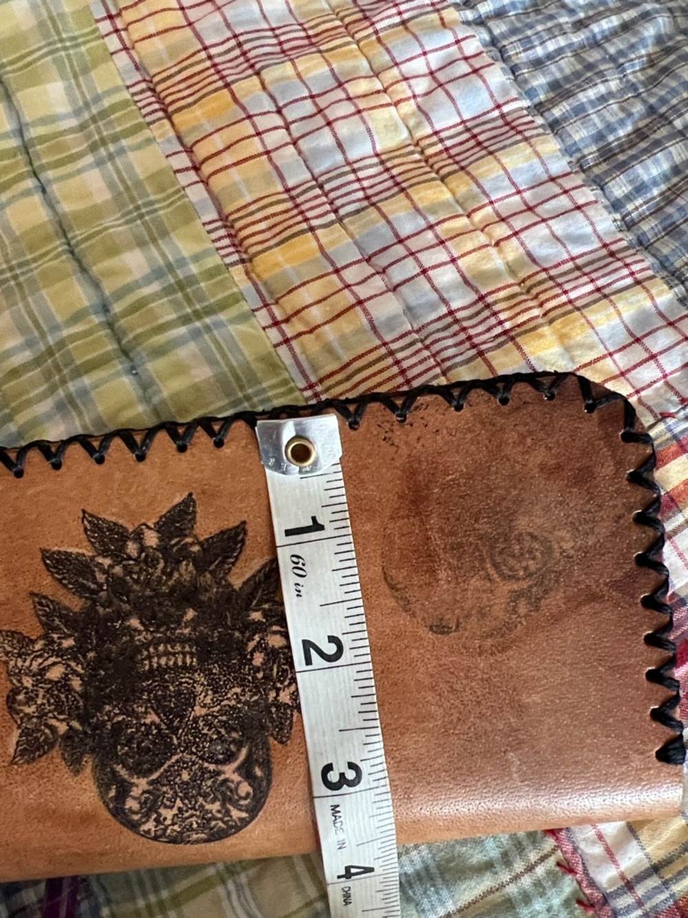 By Bodzi Handcrafted Brown Leather Clutch Wallet Owl Skull Rose - Picture 9 of 10